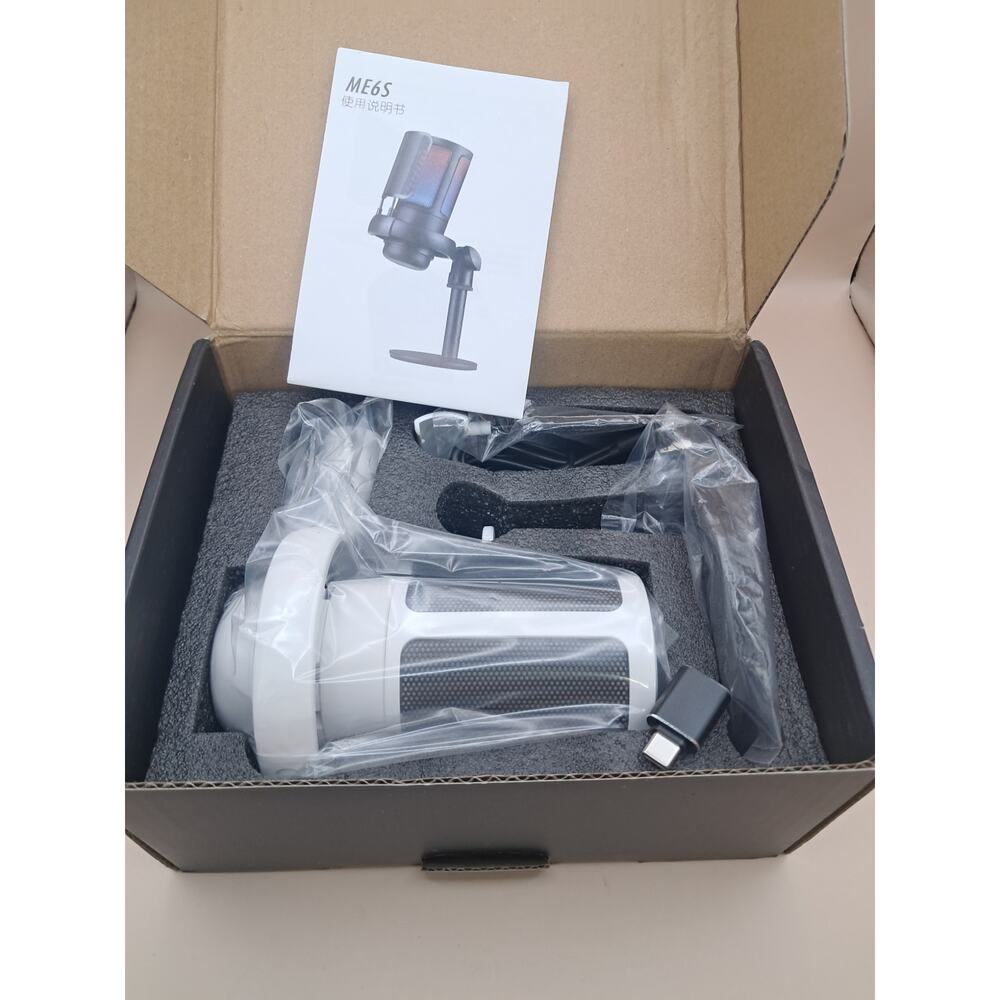 USB RGB Microphone with stand white - Picture 3 of 3